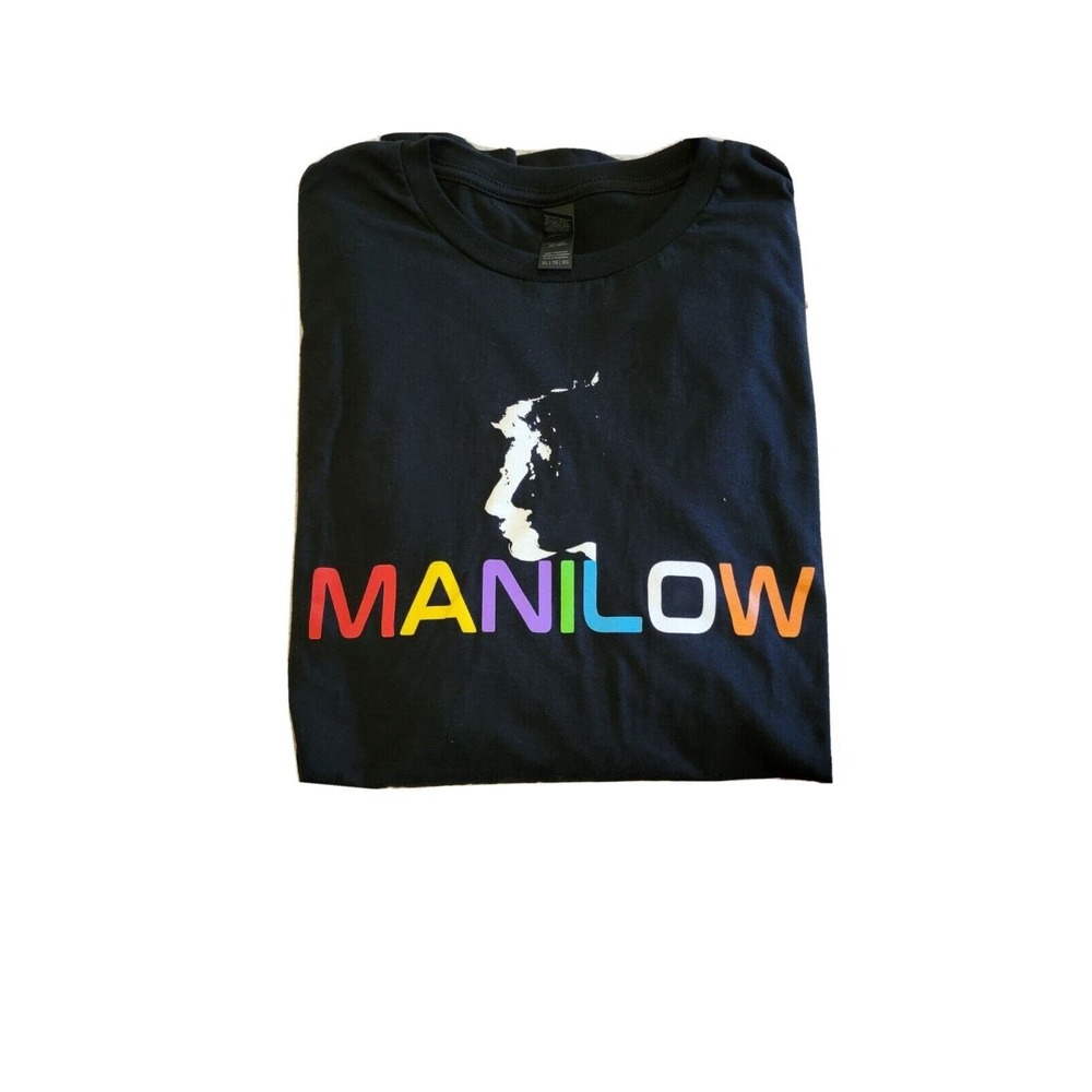 Barry Manilow Hits Tour 2022 Official Mens/Unisex XL Black T-Shirt Rainbow Pride